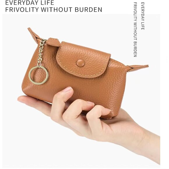 Womens Fashionable Leather Wallet Key Chain Zipper Pouch Classic Money Green Bag - Picture 7 of 9